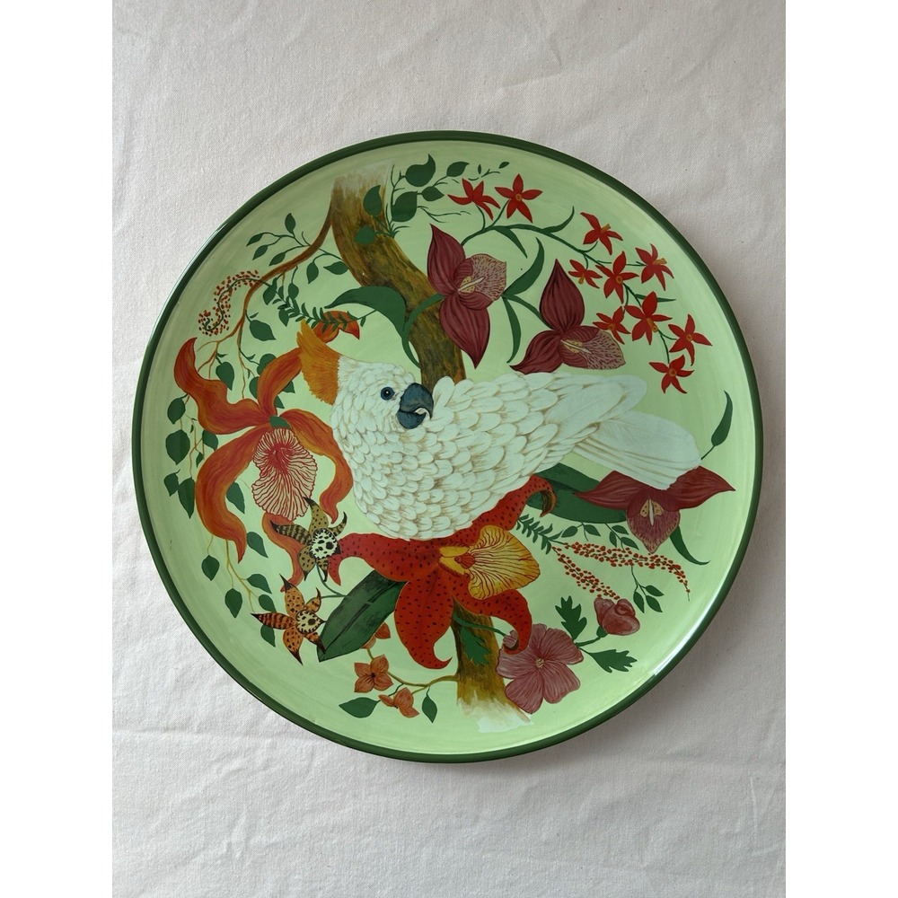 Lynn Chase Parrotdise 2010 Dinner Platter Plate around 11 3/4 inches